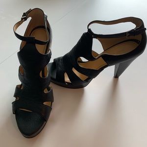 Nine West Black Leather Heels